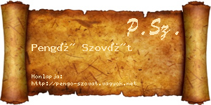 Pengő Szovát névjegykártya
